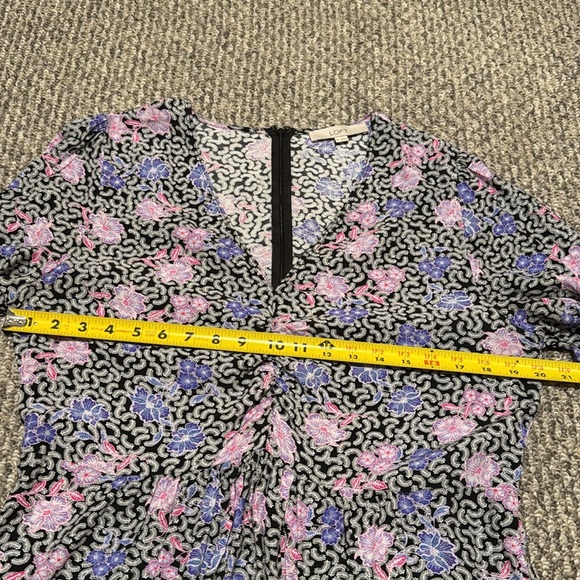 Loft Floral Ruchid Midi Dress Long Sleeve - Picture 7 of 11